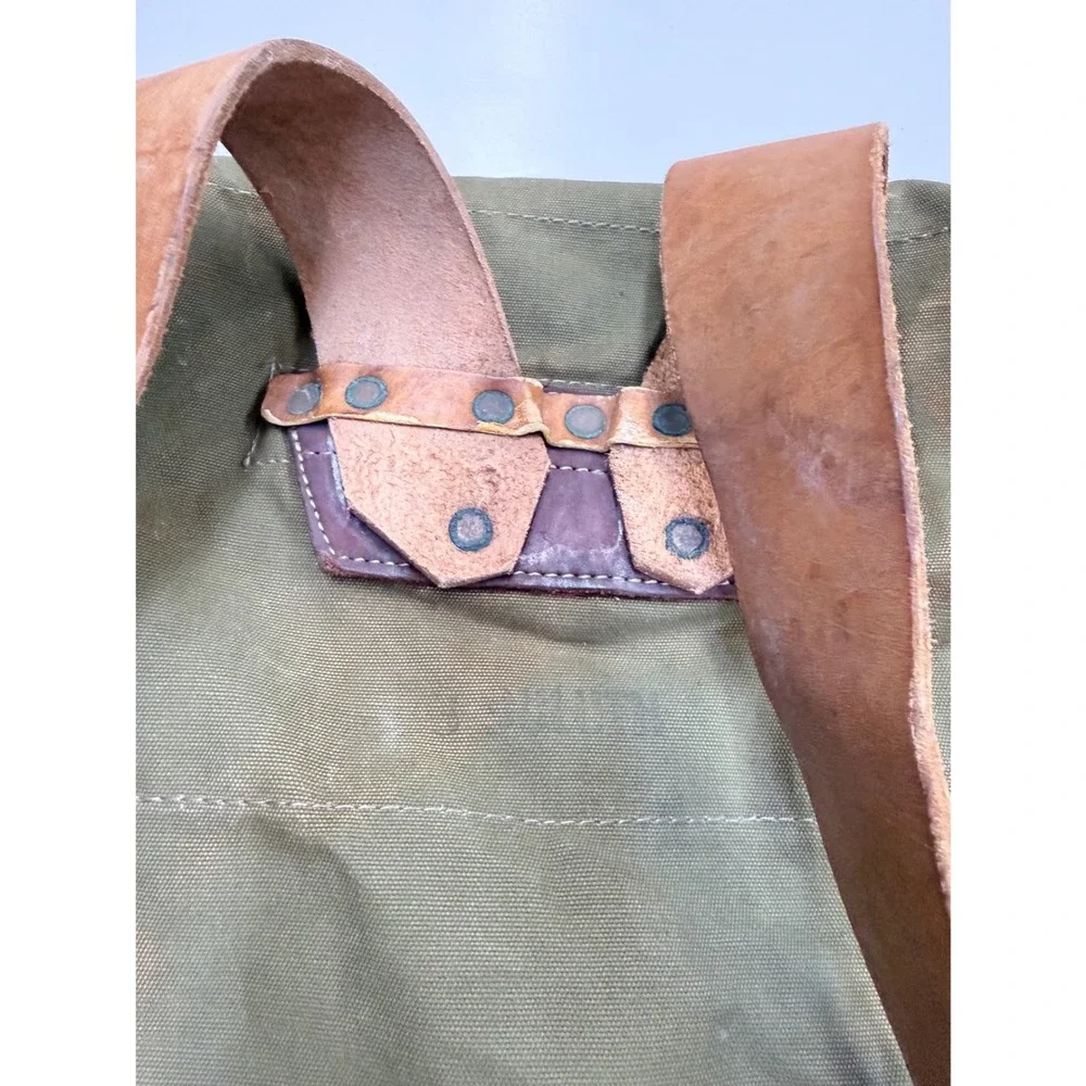 Duluth Pack Duluth Minn Vintage Canvas Leather Scout Backpack Olive Green USA